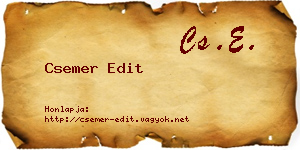 Csemer Edit névjegykártya